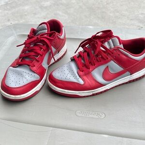 Nike Dunks Red and Gray Sneakers